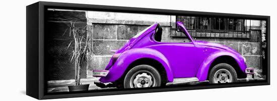 ¡Viva Mexico! Panoramic Collection - Small Purple VW Beetle Car-Philippe Hugonnard-Framed Stretched Canvas