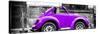 ¡Viva Mexico! Panoramic Collection - Small Purple VW Beetle Car-Philippe Hugonnard-Stretched Canvas
