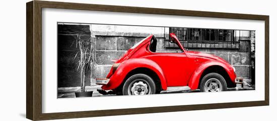 ¡Viva Mexico! Panoramic Collection - Small Red VW Beetle Car-Philippe Hugonnard-Framed Photographic Print