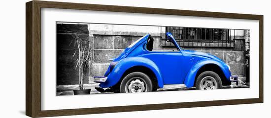 ¡Viva Mexico! Panoramic Collection - Small Royal Blue VW Beetle Car-Philippe Hugonnard-Framed Photographic Print