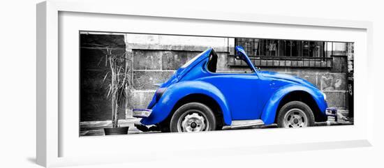 ¡Viva Mexico! Panoramic Collection - Small Royal Blue VW Beetle Car-Philippe Hugonnard-Framed Photographic Print