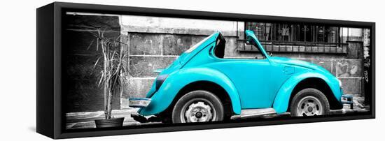 ¡Viva Mexico! Panoramic Collection - Small Turquoise VW Beetle Car-Philippe Hugonnard-Framed Stretched Canvas