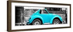 ¡Viva Mexico! Panoramic Collection - Small Turquoise VW Beetle Car-Philippe Hugonnard-Framed Photographic Print