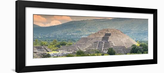 ¡Viva Mexico! Panoramic Collection - Teotihuacan Pyramid of the Sun II-Philippe Hugonnard-Framed Photographic Print