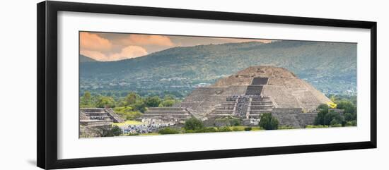 ¡Viva Mexico! Panoramic Collection - Teotihuacan Pyramid of the Sun II-Philippe Hugonnard-Framed Photographic Print