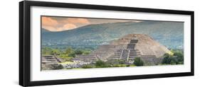 ¡Viva Mexico! Panoramic Collection - Teotihuacan Pyramid of the Sun II-Philippe Hugonnard-Framed Photographic Print