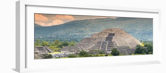 ¡Viva Mexico! Panoramic Collection - Teotihuacan Pyramid of the Sun II-Philippe Hugonnard-Framed Photographic Print