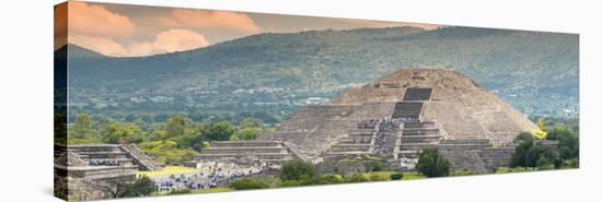 ¡Viva Mexico! Panoramic Collection - Teotihuacan Pyramid of the Sun II-Philippe Hugonnard-Stretched Canvas