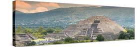 ¡Viva Mexico! Panoramic Collection - Teotihuacan Pyramid of the Sun II-Philippe Hugonnard-Stretched Canvas