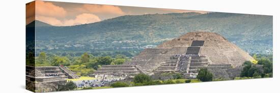 ¡Viva Mexico! Panoramic Collection - Teotihuacan Pyramid of the Sun II-Philippe Hugonnard-Stretched Canvas