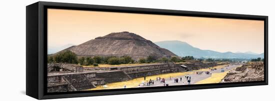 ¡Viva Mexico! Panoramic Collection - Teotihuacan Pyramid-Philippe Hugonnard-Framed Stretched Canvas