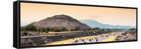 ¡Viva Mexico! Panoramic Collection - Teotihuacan Pyramid-Philippe Hugonnard-Framed Stretched Canvas