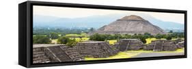 ¡Viva Mexico! Panoramic Collection - Teotihuacan Pyramids V-Philippe Hugonnard-Framed Stretched Canvas