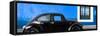 ¡Viva Mexico! Panoramic Collection - The Black VW Beetle Car with Blue Wall-Philippe Hugonnard-Framed Stretched Canvas