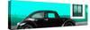 ¡Viva Mexico! Panoramic Collection - The Black VW Beetle Car with Coral Green Wall-Philippe Hugonnard-Stretched Canvas