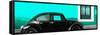 ¡Viva Mexico! Panoramic Collection - The Black VW Beetle Car with Coral Green Wall-Philippe Hugonnard-Framed Stretched Canvas