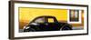 ¡Viva Mexico! Panoramic Collection - The Black VW Beetle Car with Dark Yellow Wall-Philippe Hugonnard-Framed Premium Photographic Print