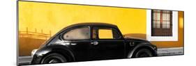 ¡Viva Mexico! Panoramic Collection - The Black VW Beetle Car with Dark Yellow Wall-Philippe Hugonnard-Mounted Photographic Print
