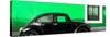 ¡Viva Mexico! Panoramic Collection - The Black VW Beetle Car with Green Wall-Philippe Hugonnard-Stretched Canvas