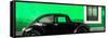 ¡Viva Mexico! Panoramic Collection - The Black VW Beetle Car with Green Wall-Philippe Hugonnard-Framed Stretched Canvas