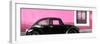 ¡Viva Mexico! Panoramic Collection - The Black VW Beetle Car with Light Pink Wall-Philippe Hugonnard-Framed Photographic Print