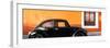 ¡Viva Mexico! Panoramic Collection - The Black VW Beetle Car with Orange Wall-Philippe Hugonnard-Framed Photographic Print