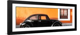 ¡Viva Mexico! Panoramic Collection - The Black VW Beetle Car with Orange Wall-Philippe Hugonnard-Framed Photographic Print