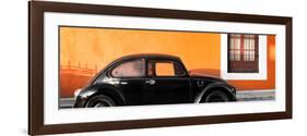 ¡Viva Mexico! Panoramic Collection - The Black VW Beetle Car with Orange Wall-Philippe Hugonnard-Framed Photographic Print