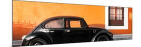 ¡Viva Mexico! Panoramic Collection - The Black VW Beetle Car with Orange Wall-Philippe Hugonnard-Mounted Photographic Print