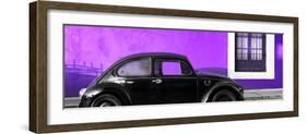 ¡Viva Mexico! Panoramic Collection - The Black VW Beetle Car with Purple Wall-Philippe Hugonnard-Framed Photographic Print