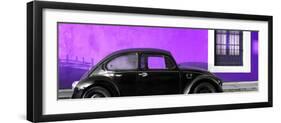 ¡Viva Mexico! Panoramic Collection - The Black VW Beetle Car with Purple Wall-Philippe Hugonnard-Framed Photographic Print