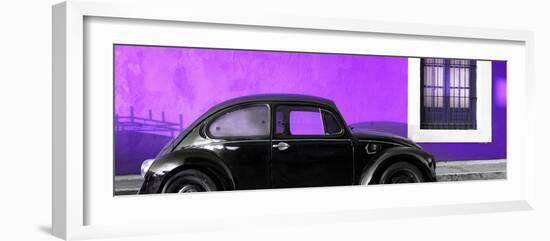 ¡Viva Mexico! Panoramic Collection - The Black VW Beetle Car with Purple Wall-Philippe Hugonnard-Framed Photographic Print