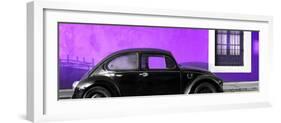 ¡Viva Mexico! Panoramic Collection - The Black VW Beetle Car with Purple Wall-Philippe Hugonnard-Framed Photographic Print