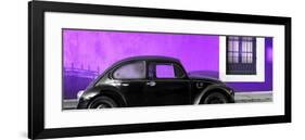 ¡Viva Mexico! Panoramic Collection - The Black VW Beetle Car with Purple Wall-Philippe Hugonnard-Framed Photographic Print