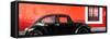 ¡Viva Mexico! Panoramic Collection - The Black VW Beetle Car with Red Wall-Philippe Hugonnard-Framed Stretched Canvas