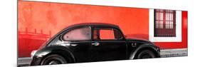 ¡Viva Mexico! Panoramic Collection - The Black VW Beetle Car with Red Wall-Philippe Hugonnard-Mounted Photographic Print