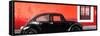 ¡Viva Mexico! Panoramic Collection - The Black VW Beetle Car with Red Wall-Philippe Hugonnard-Framed Stretched Canvas