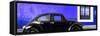 ¡Viva Mexico! Panoramic Collection - The Black VW Beetle Car with Royal Blue Wall-Philippe Hugonnard-Framed Stretched Canvas