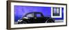 ¡Viva Mexico! Panoramic Collection - The Black VW Beetle Car with Royal Blue Wall-Philippe Hugonnard-Framed Photographic Print