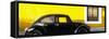 ¡Viva Mexico! Panoramic Collection - The Black VW Beetle Car with Yellow Wall-Philippe Hugonnard-Framed Stretched Canvas