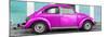 ¡Viva Mexico! Panoramic Collection - The Deep Pink VW Beetle Car with Turquoise Street Wall-Philippe Hugonnard-Mounted Photographic Print