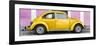 ¡Viva Mexico! Panoramic Collection - The Gold VW Beetle Car with Light Pink Street Wall-Philippe Hugonnard-Framed Photographic Print