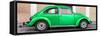 ¡Viva Mexico! Panoramic Collection - The Green VW Beetle Car with Salmon Street Wall-Philippe Hugonnard-Framed Stretched Canvas