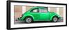 ¡Viva Mexico! Panoramic Collection - The Green VW Beetle Car with Salmon Street Wall-Philippe Hugonnard-Framed Photographic Print