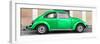 ¡Viva Mexico! Panoramic Collection - The Green VW Beetle Car with Salmon Street Wall-Philippe Hugonnard-Framed Photographic Print