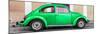¡Viva Mexico! Panoramic Collection - The Green VW Beetle Car with Salmon Street Wall-Philippe Hugonnard-Mounted Photographic Print