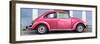 ¡Viva Mexico! Panoramic Collection - The Hot Pink VW Beetle Car with Powder Blue Street Wall-Philippe Hugonnard-Framed Photographic Print