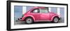 ¡Viva Mexico! Panoramic Collection - The Hot Pink VW Beetle Car with Powder Blue Street Wall-Philippe Hugonnard-Framed Photographic Print