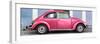 ¡Viva Mexico! Panoramic Collection - The Hot Pink VW Beetle Car with Powder Blue Street Wall-Philippe Hugonnard-Framed Photographic Print