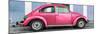 ¡Viva Mexico! Panoramic Collection - The Hot Pink VW Beetle Car with Powder Blue Street Wall-Philippe Hugonnard-Mounted Photographic Print